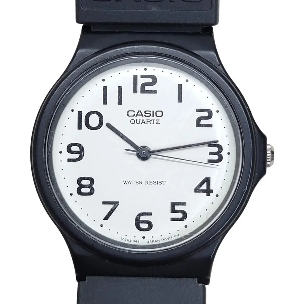 Casio MQ-24 MQ24-7B Classic Unisex Analog Quartz Watch White Dial Black Resin